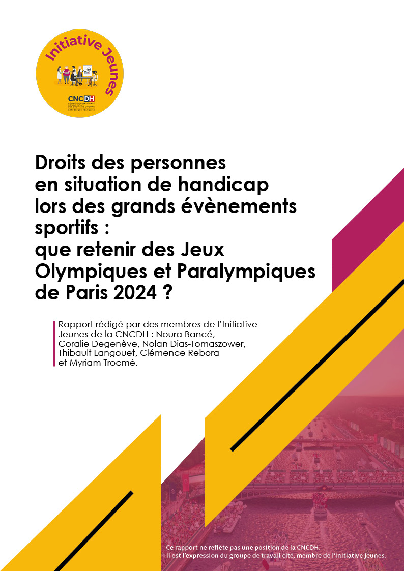 Page de couverture du rapport Handicap et grands événements sportifs